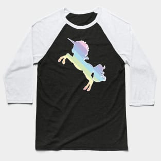 Pastel Rainbow Unicorn Baseball T-Shirt